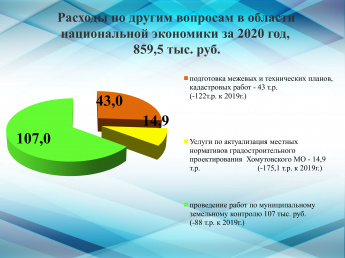 Расходы по другим вопросам в области национальной экономики за 2020 год, 859,5 тыс. руб.