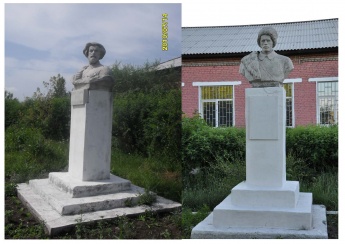 Памятники-бюсты командирам партизанских отрядов Д.Е. Звереву и Н.А. Каландарашвили